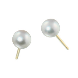 ペルラジオーネ １８Ｋ ブルーグレー 無調色ベビーアコヤパール ピアス