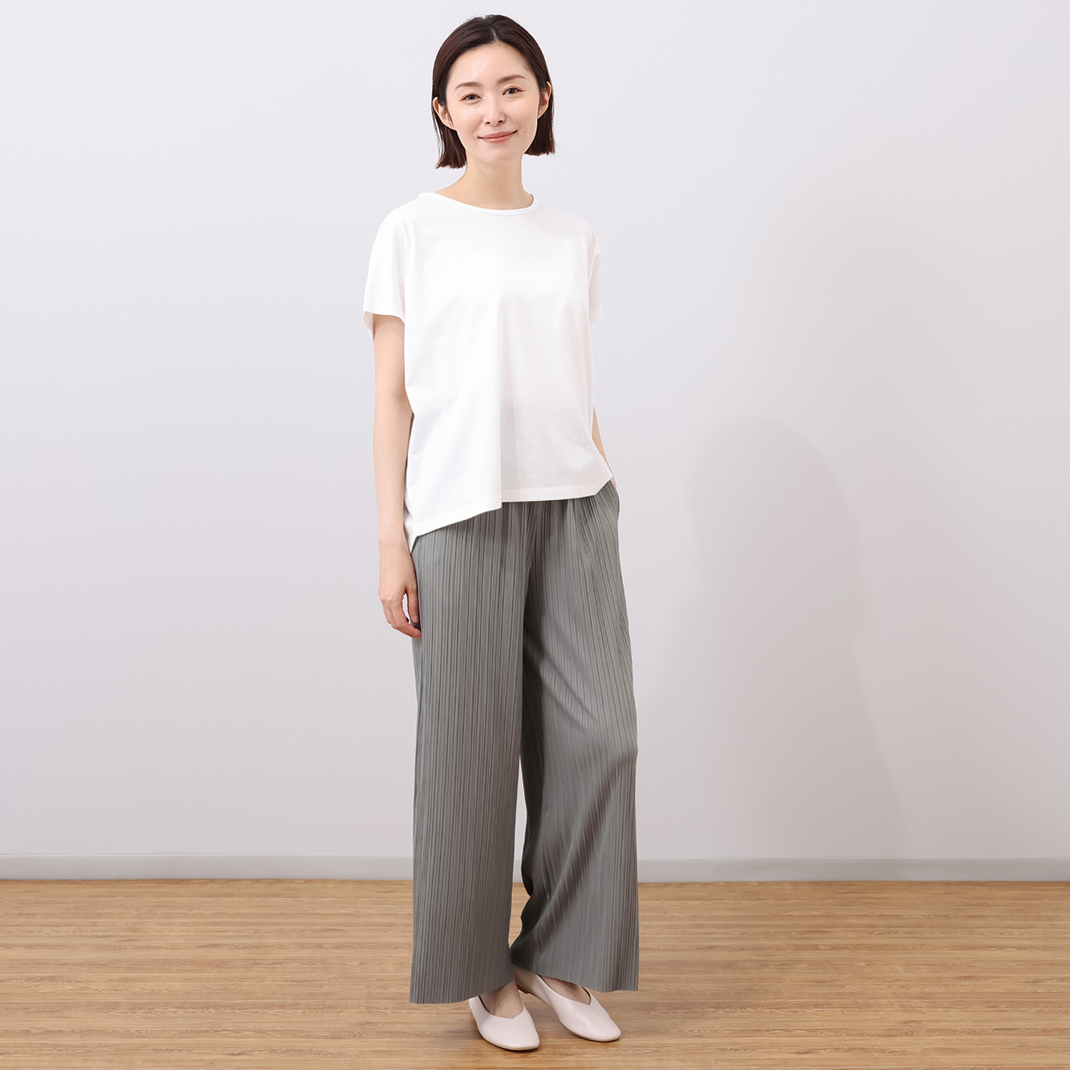 女の欲望 接触冷感・ＵＶカット はさみで切るだけ！ プリーツパンツ＆ ワイドＴシャツ