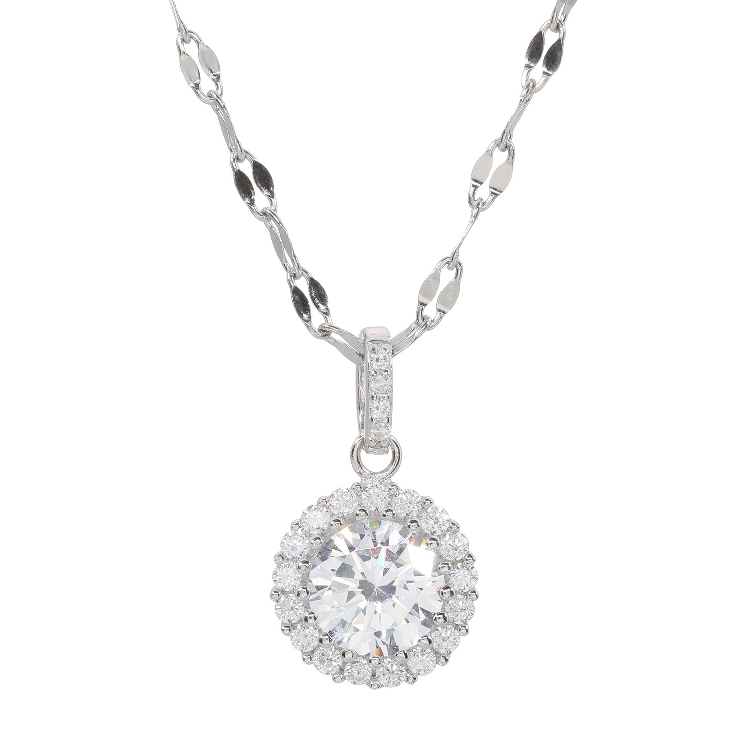 ニューヨークからの贈り物 シルバー　ＣＺ ニューヨーク・ エクセプショナル・ カット（Ｒ） ヘイローペンダント “グロリア”