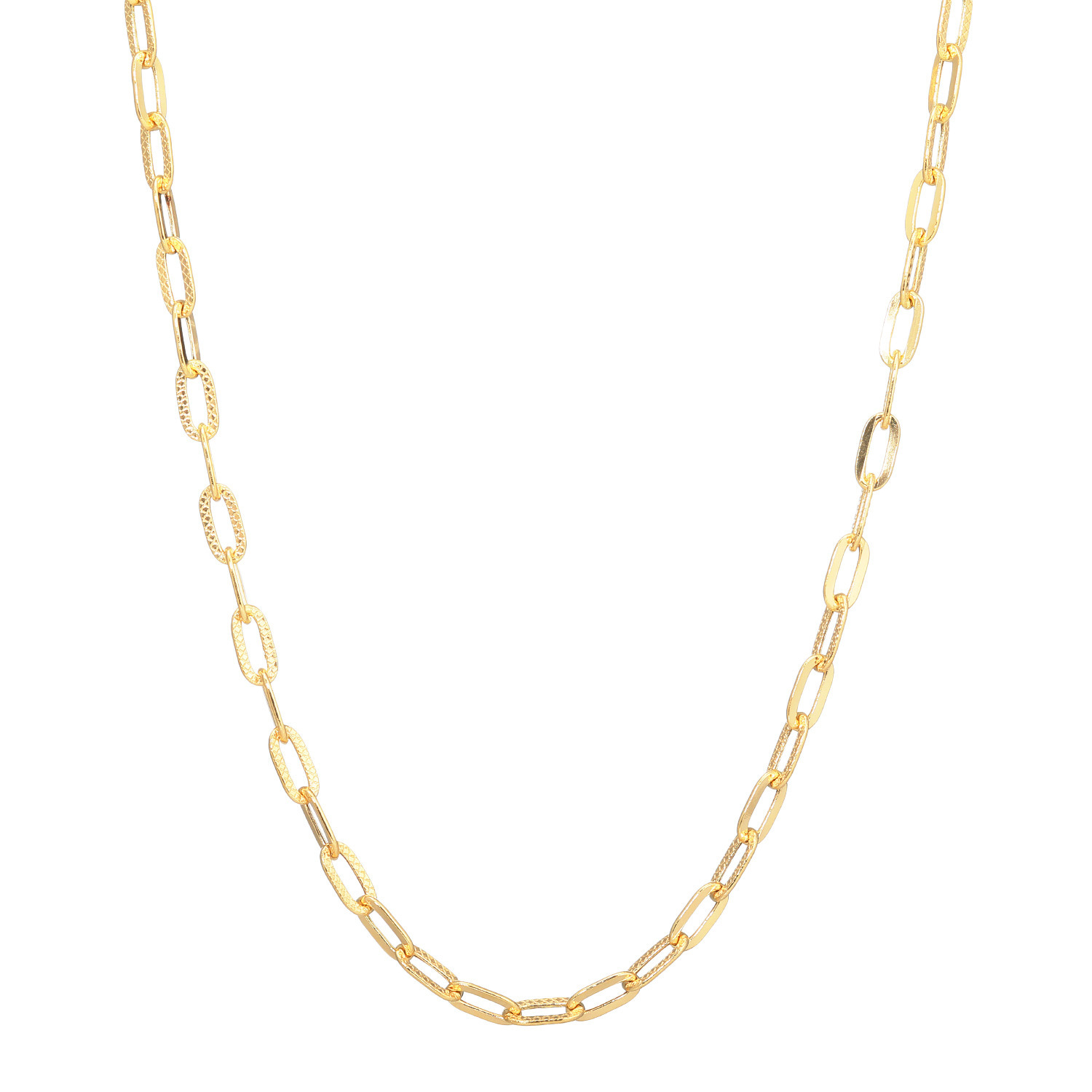 ジュウ １８Ｋ ブレイドデザイン ペーパークリップ チェーンネックレス