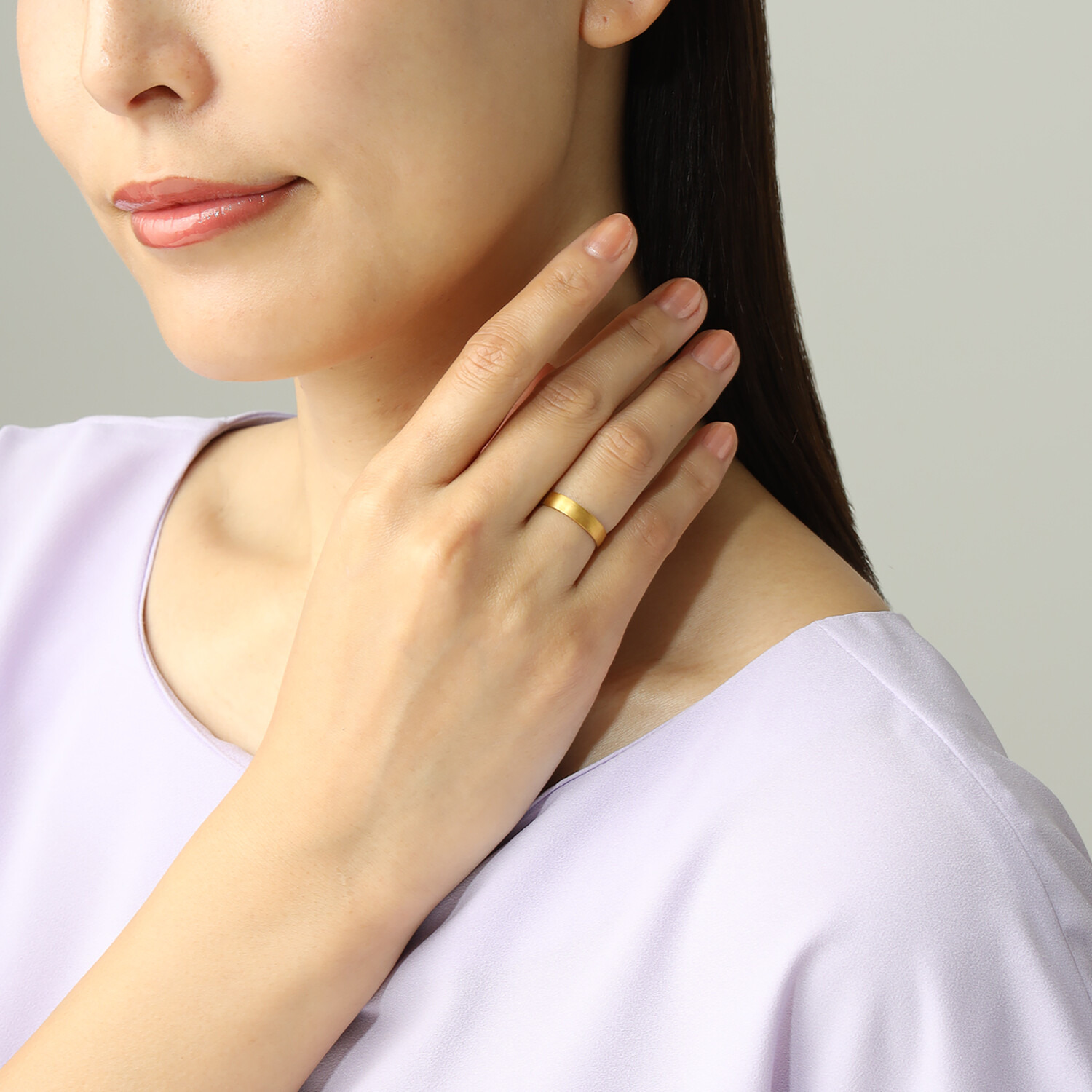 ジュウ 純金 平打ちリング