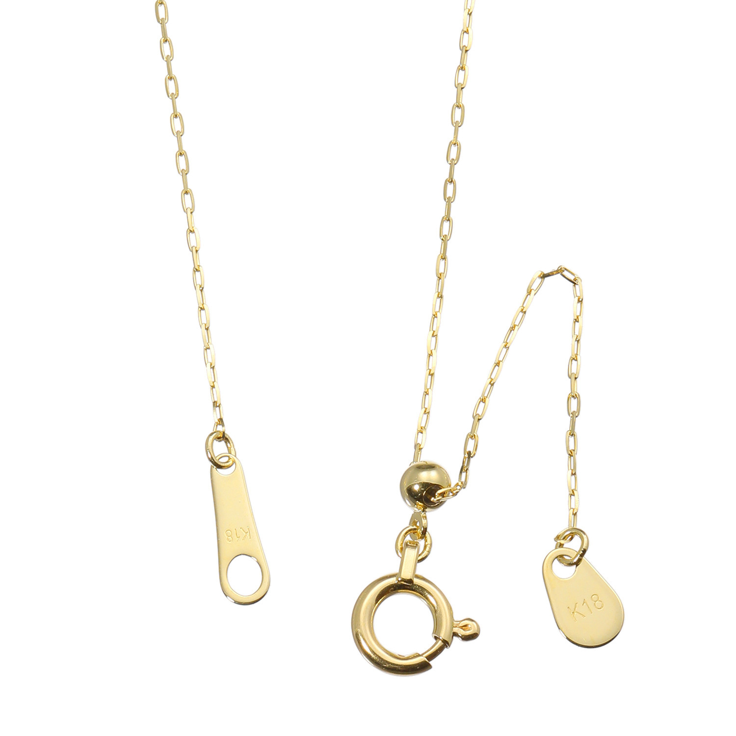 ジュウ １８Ｋ ケーブルチェーン スライドネックレス