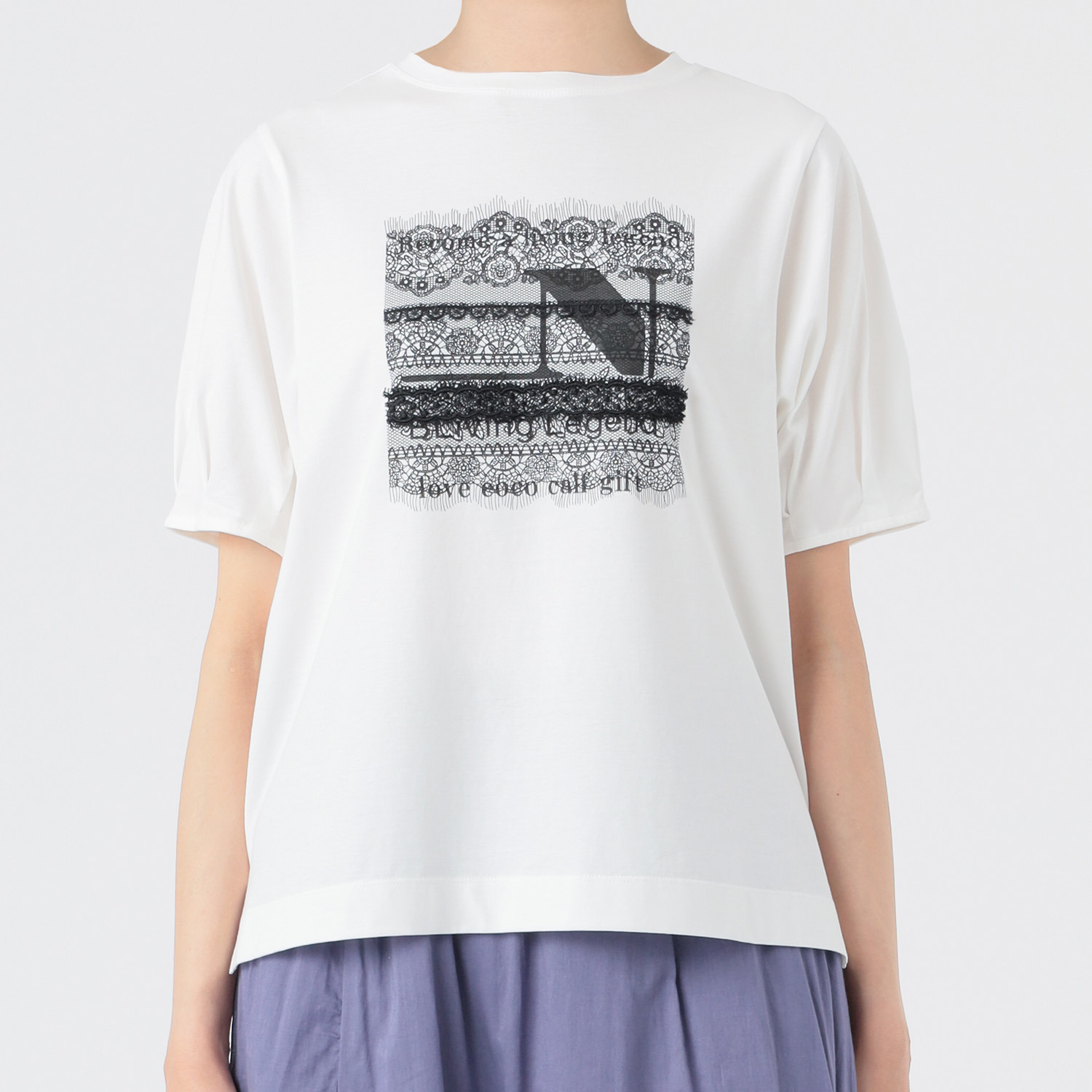 ノーボノーボ フォトプリント タック袖Ｔシャツ