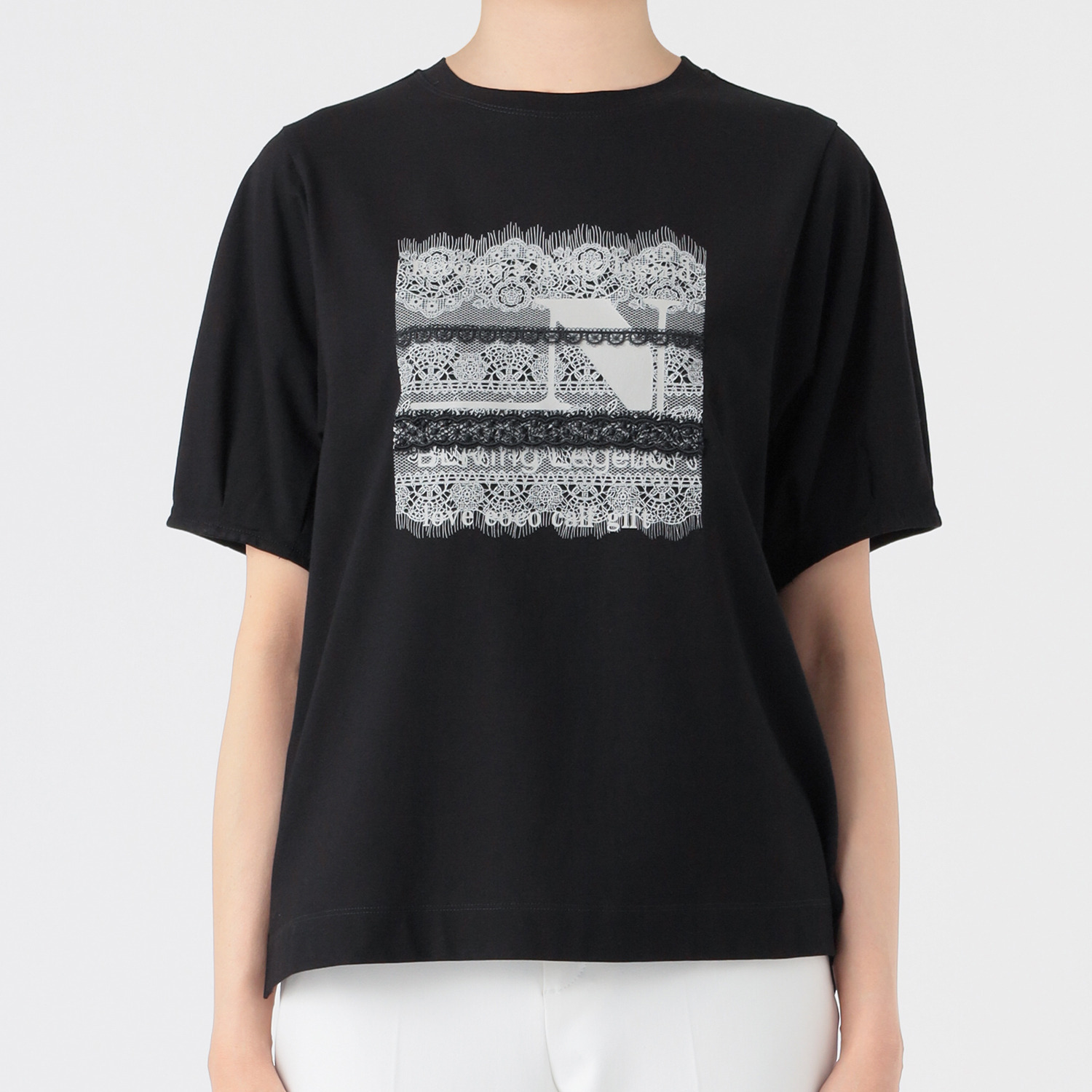 ノーボノーボ フォトプリント タック袖Ｔシャツ
