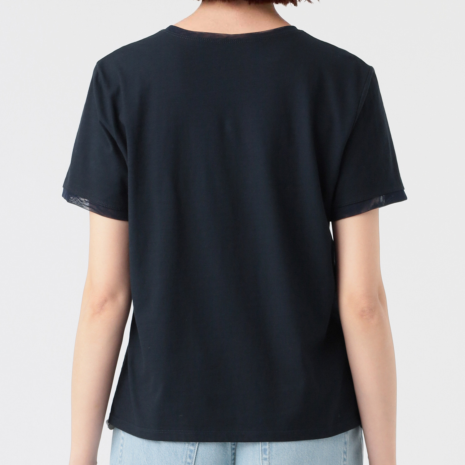 ノーボノーボ ローズ刺しゅう ドローストリングデザイン Ｔシャツ