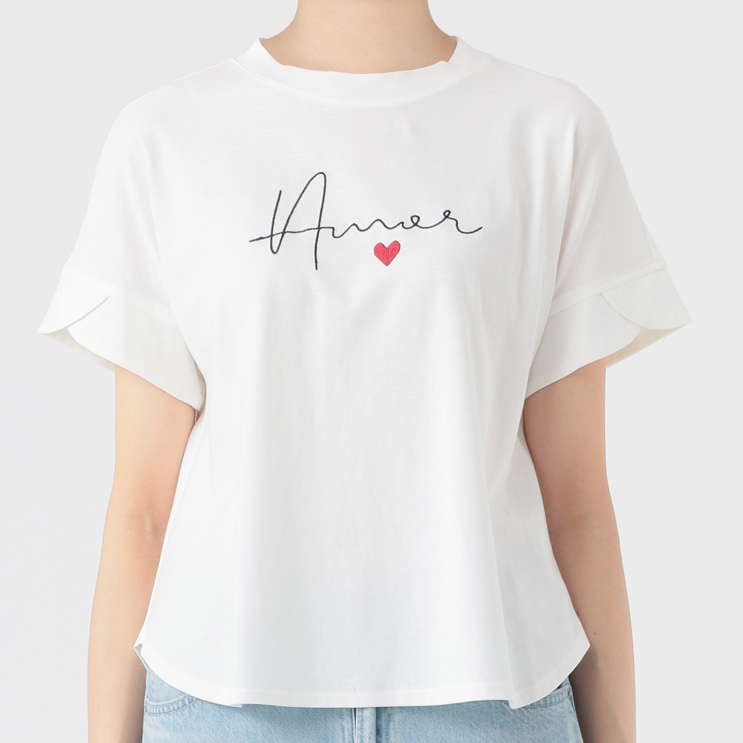 ノーボノーボ ロゴプリント ひら袖デザイン Ｔシャツ