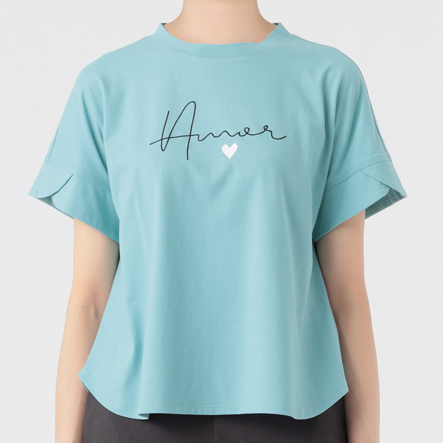 ノーボノーボ ロゴプリント ひら袖デザイン Ｔシャツ