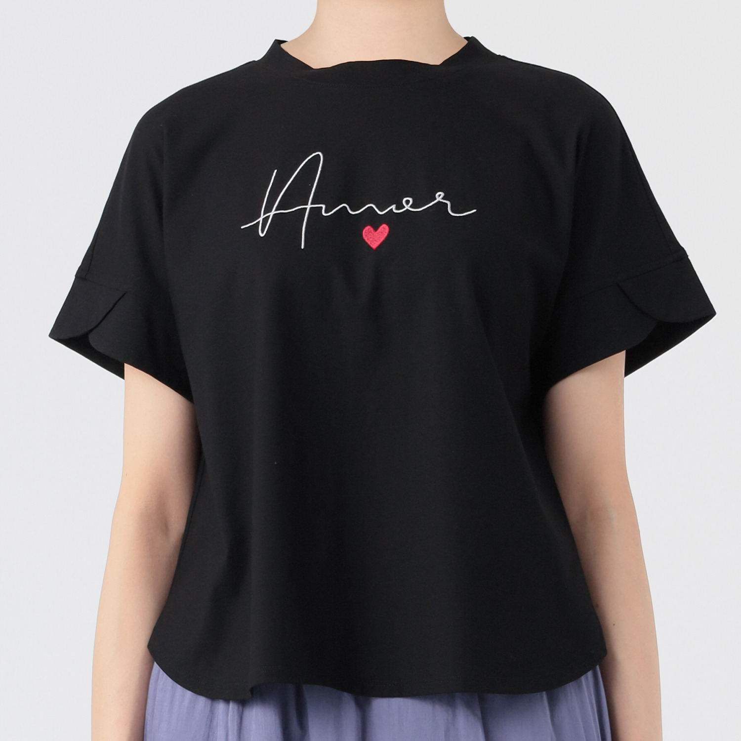 ノーボノーボ ロゴプリント ひら袖デザイン Ｔシャツ
