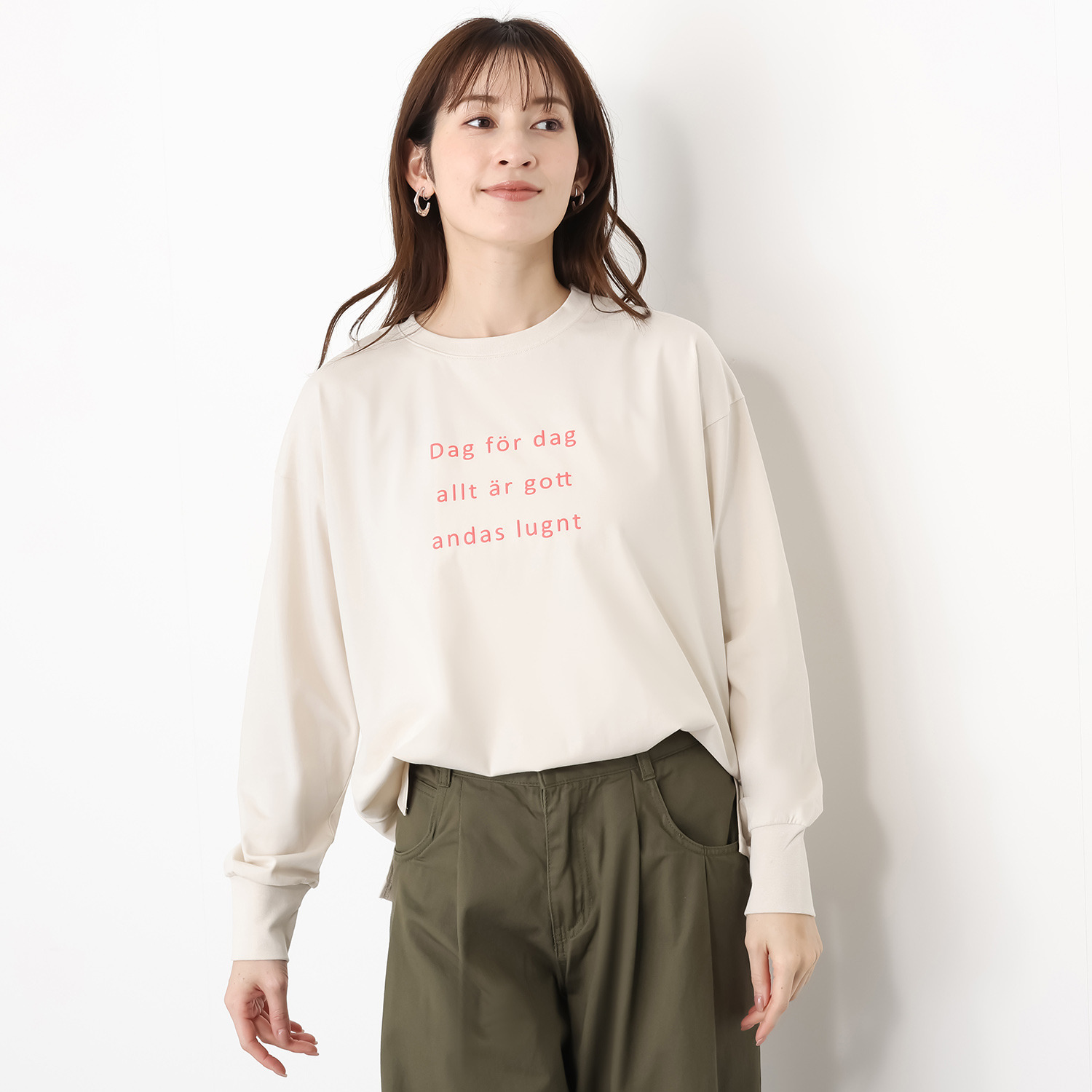 エムエムオー 接触冷感 クルーネック プリントロングＴシャツ