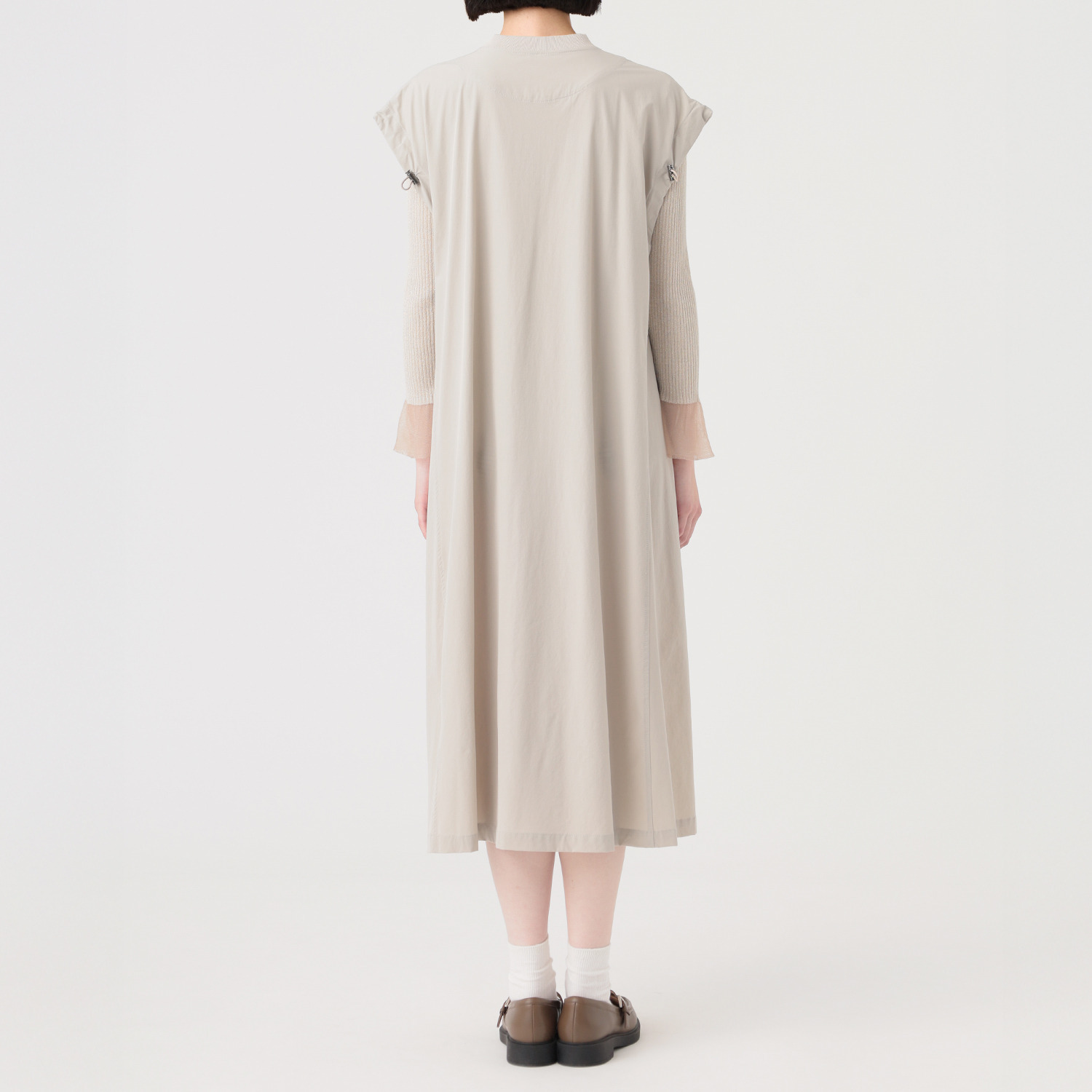 アリュメット ジップアップ ナイロンワンピース