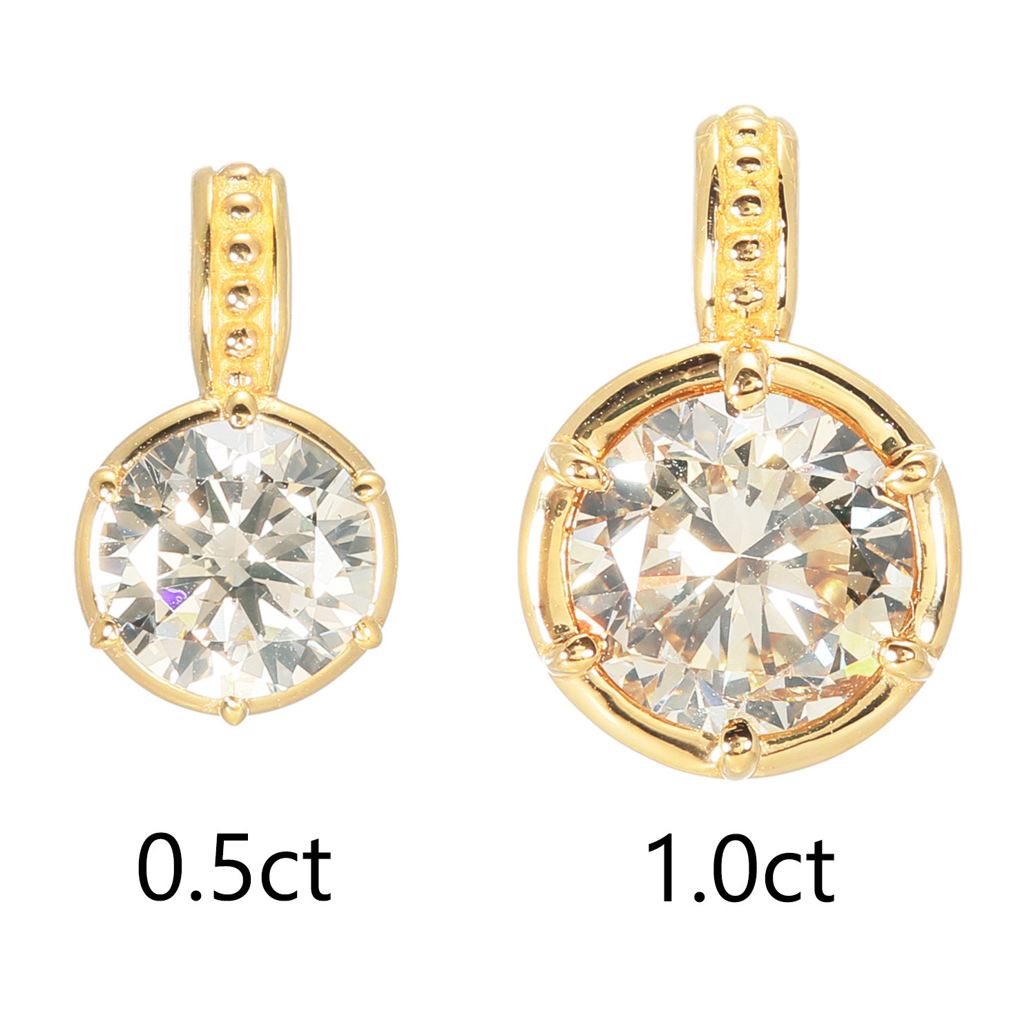 レステクール １８Ｋ １カラットＵＰ シャンパンカラー ダイヤモンド ペンダントトップ ＜鑑別書付＞