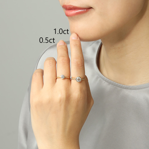 レステクール １８Ｋ ０．５カラットＵＰ シャンパンカラー ダイヤモンド リング