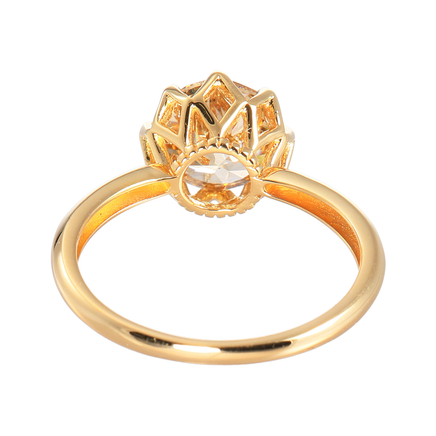 レステクール １８Ｋ ２カラットＵＰ シャンパンカラー ダイヤモンド リング ＜鑑別書付＞