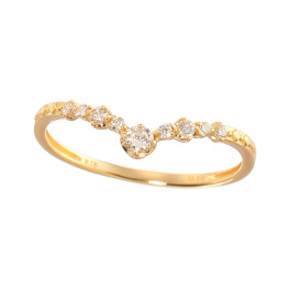 レステクール １８Ｋ シャンパンカラー ダイヤモンド Ｖラインリング