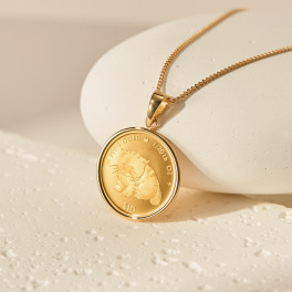 祈平 ロイヤルミント製造 １／２０オンス 純金エキゾチック ショートヘアコイン ペンダントトップ