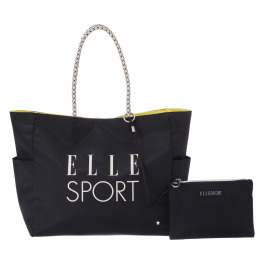 ＥＬＬＥ　ＳＰＯＲＴ はっ水　軽量 ロープハンドル トートバッグ 脱着式ファスナーポーチ付
