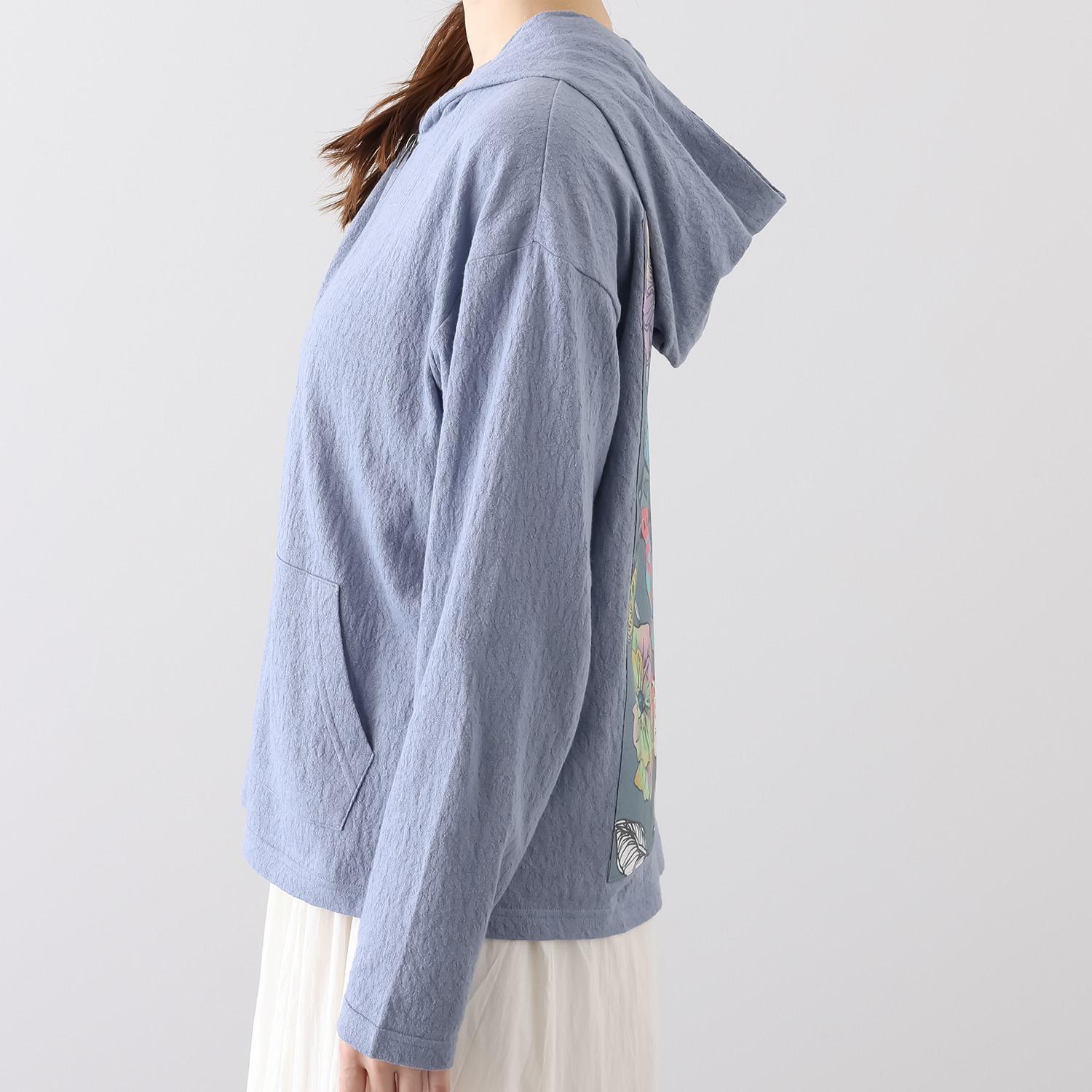 スカラー ローズジャガード 花蝶アップリケ パーカー