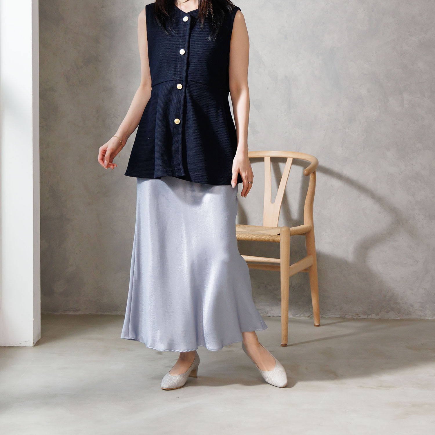 卑弥呼 ソフトスクエアトゥ プレーンパンプス