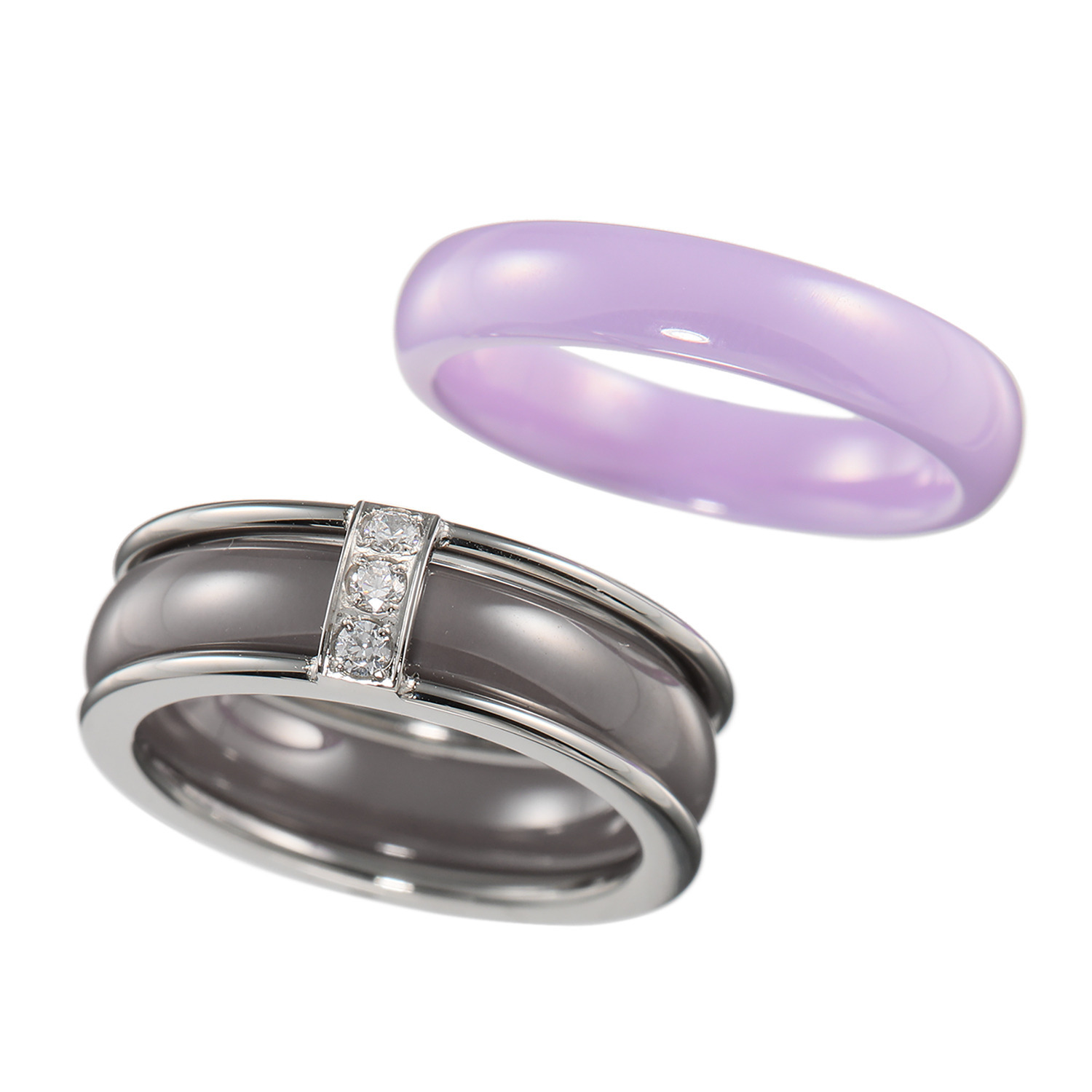 デイスティー サージカルステンレス ＣＺジャケットリング＆ セラミックリングセット