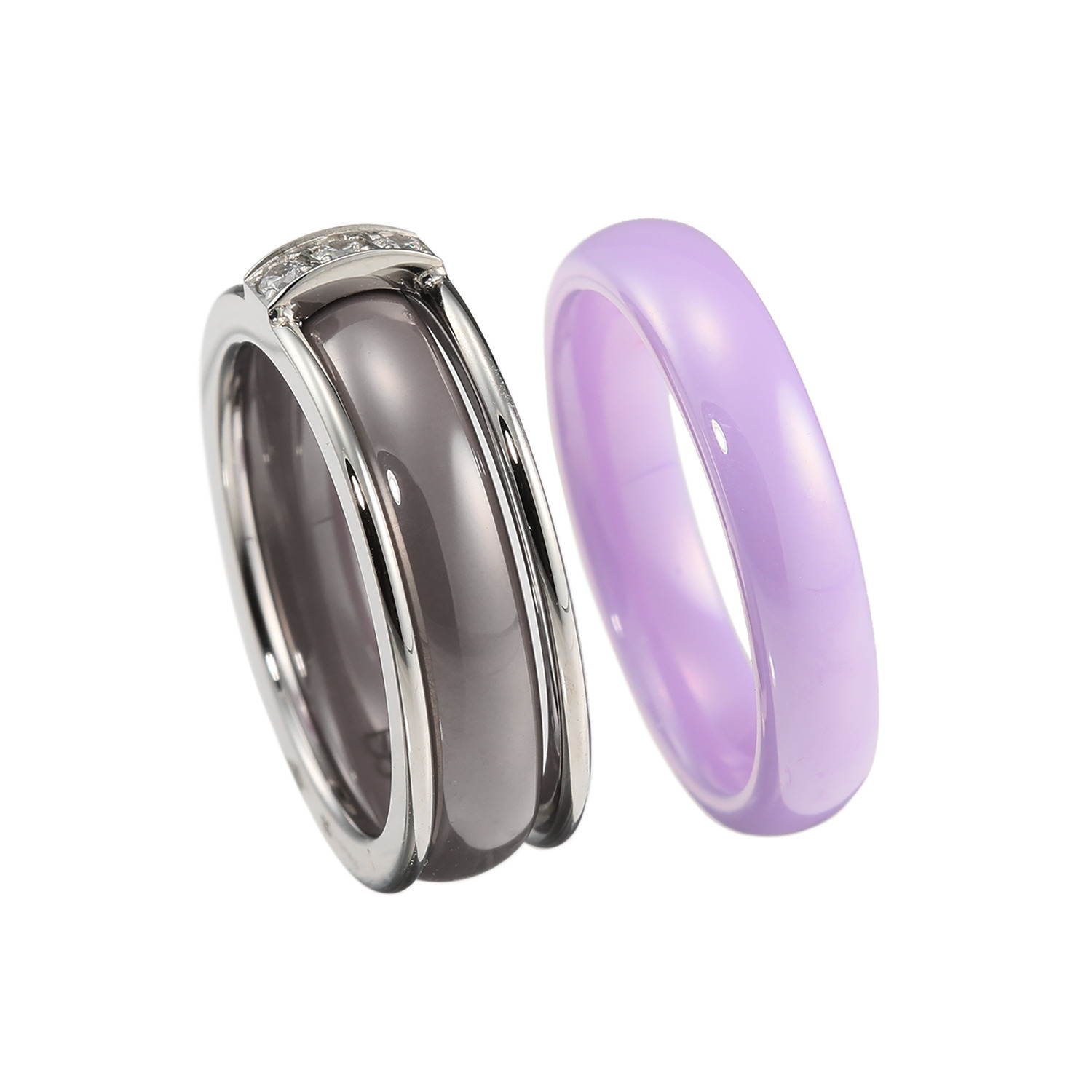 デイスティー サージカルステンレス ＣＺジャケットリング＆ セラミックリングセット