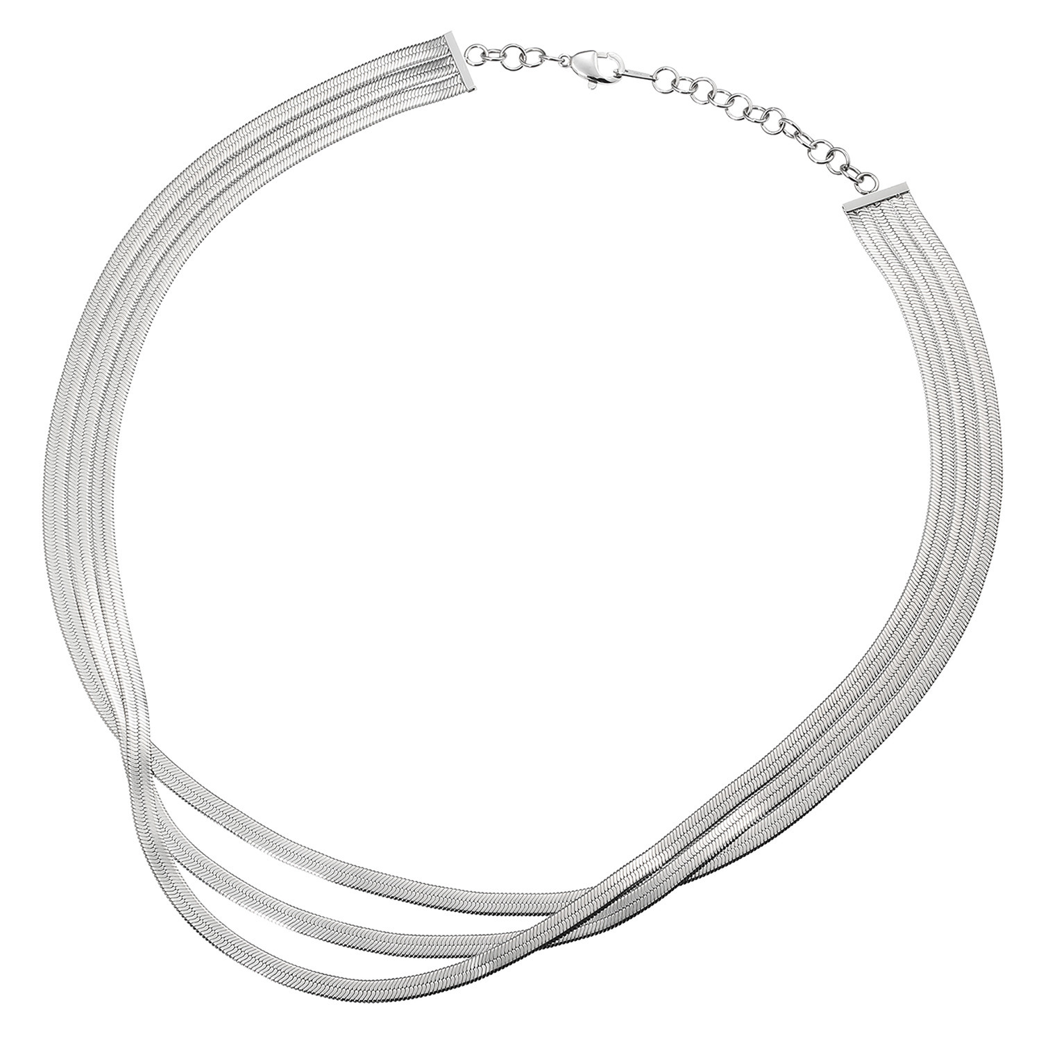 デイスティー サージカルステンレス ブレイドデザイン ３連ネックレス