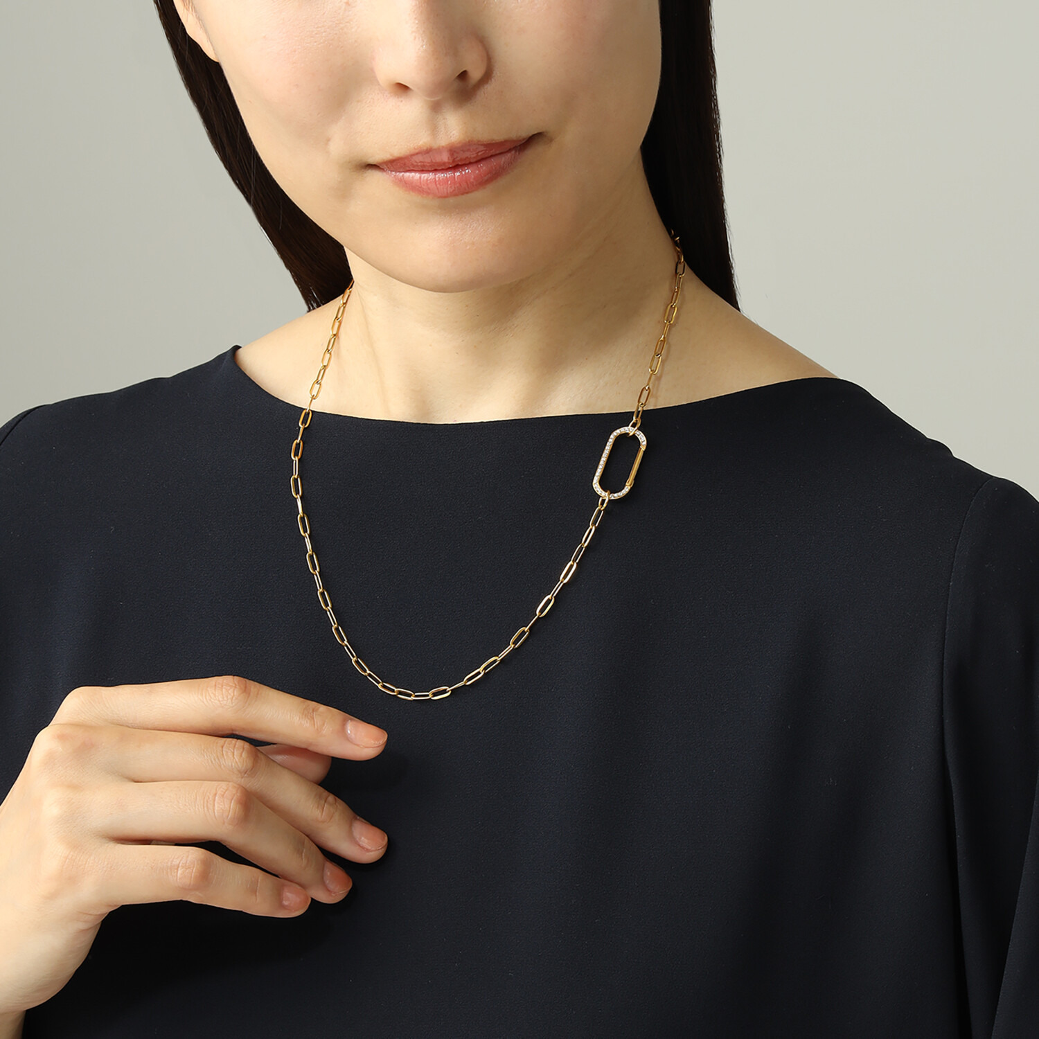 デイスティー ステンレス ＣＺ クリップデザイン ネックレス