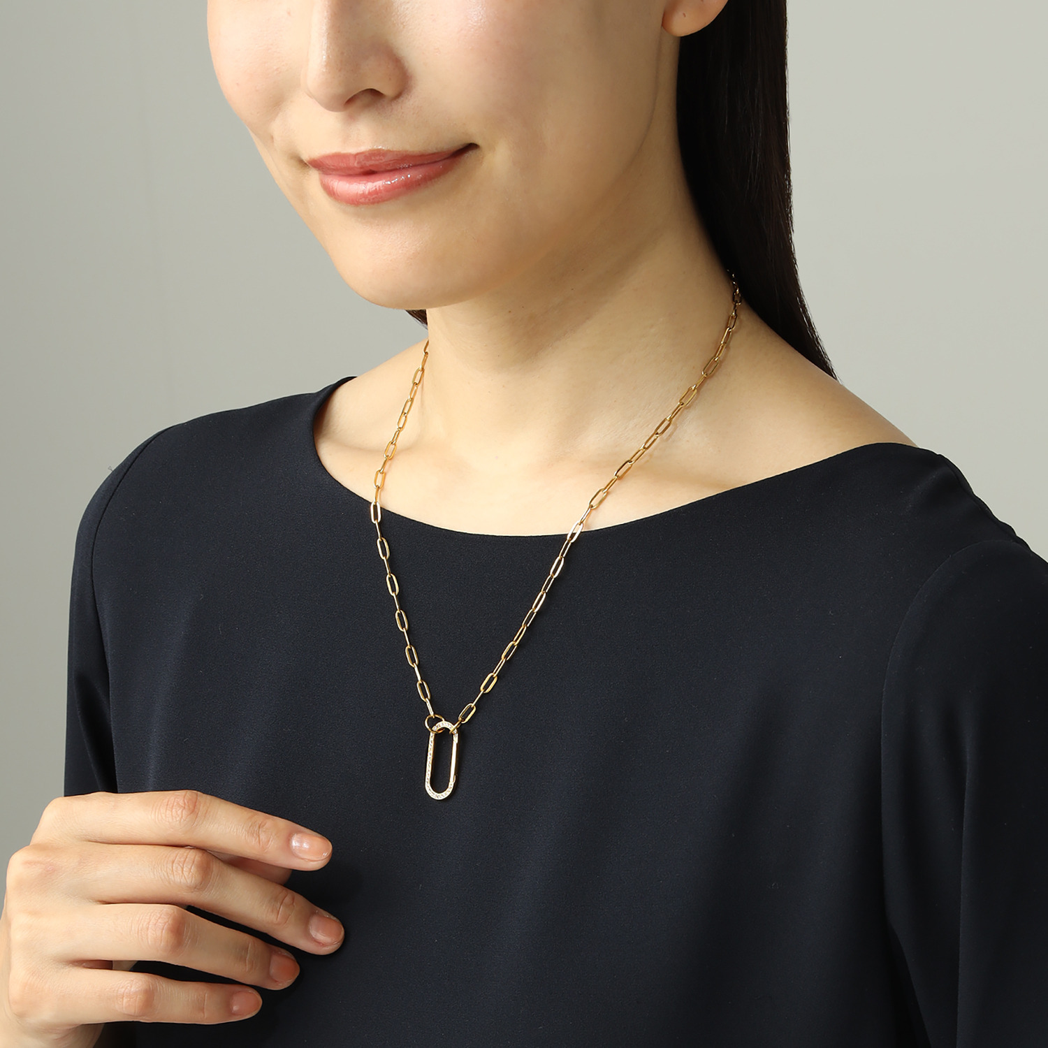 デイスティー ステンレス ＣＺ クリップデザイン ネックレス