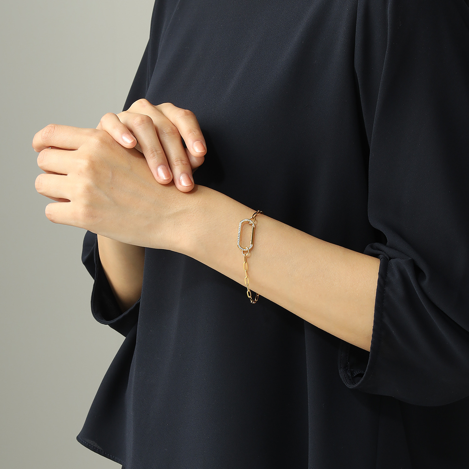 デイスティー ステンレス ＣＺ クリップデザイン ブレスレット