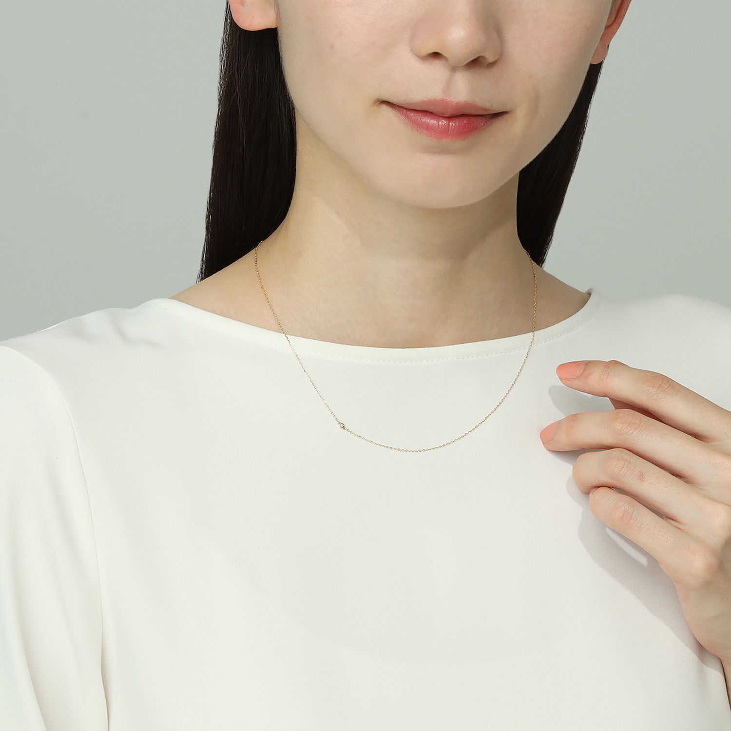 エクラプリュス １８Ｋ ダイヤモンド シャイニーカット サテライトネックレス