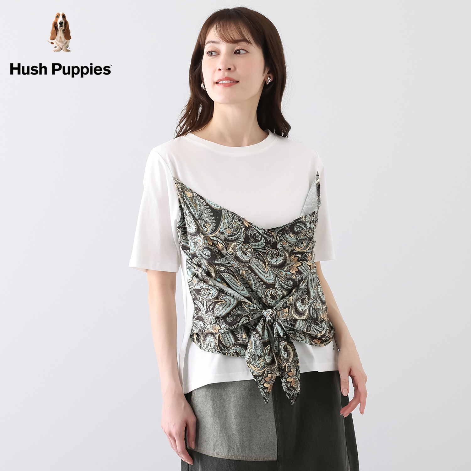 ハッシュパピー スカーフドッキング 半袖Ｔシャツ