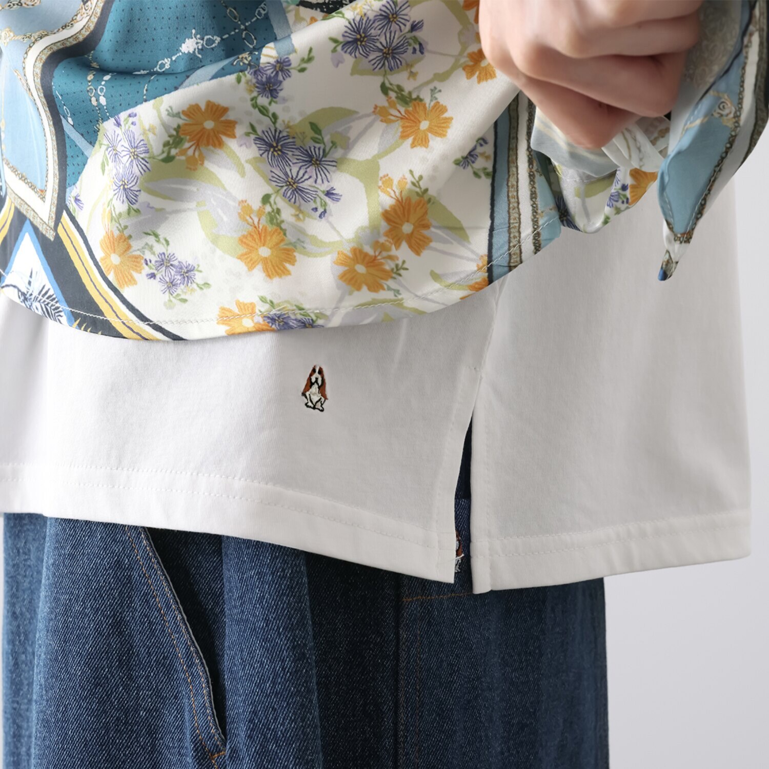 ハッシュパピー スカーフドッキング 半袖Ｔシャツ