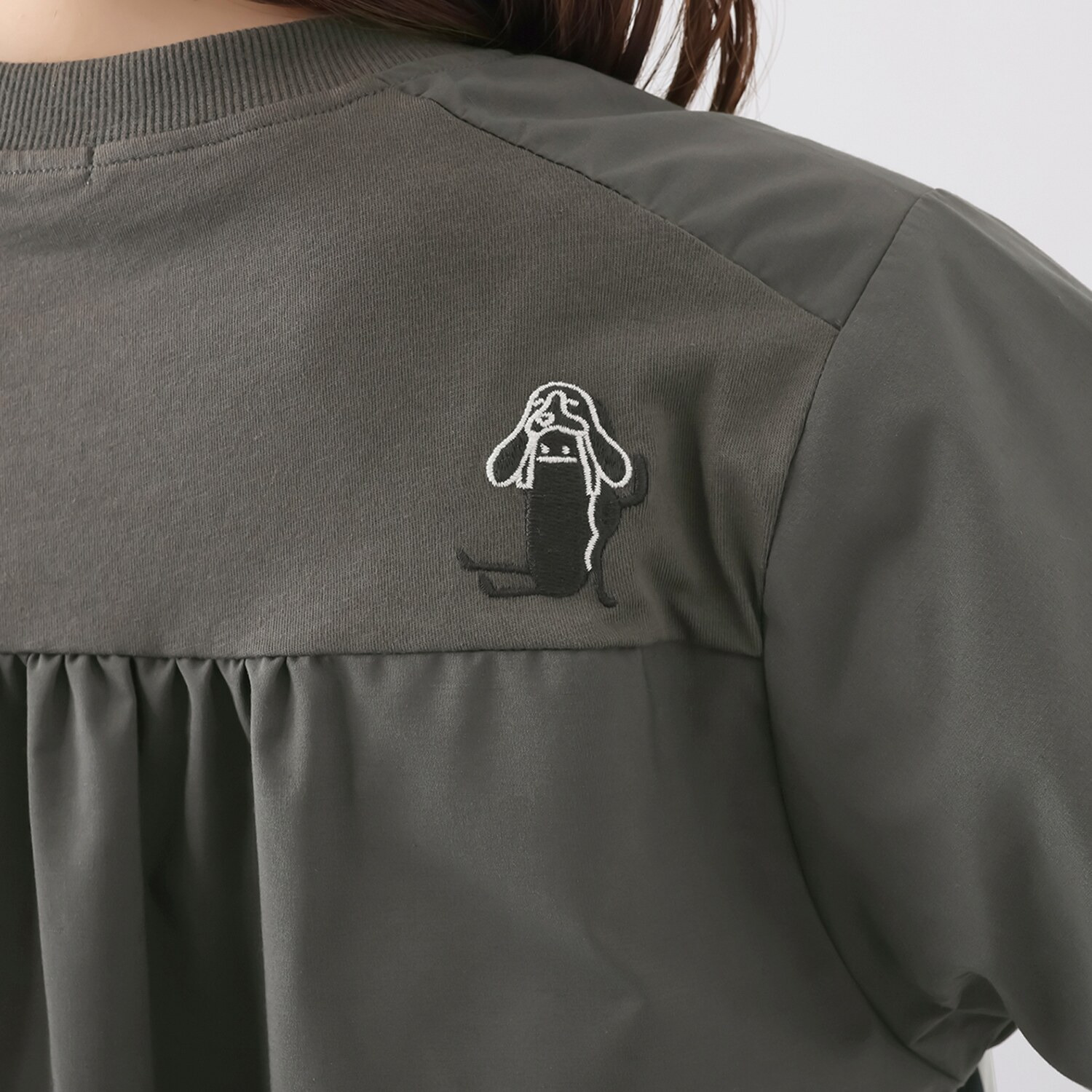 ハッシュパピー ３種類の異素材切替 ワンピース