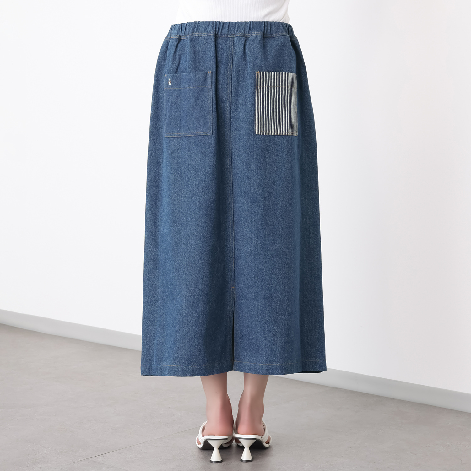 ハッシュパピー デニムパッチワーク スカート