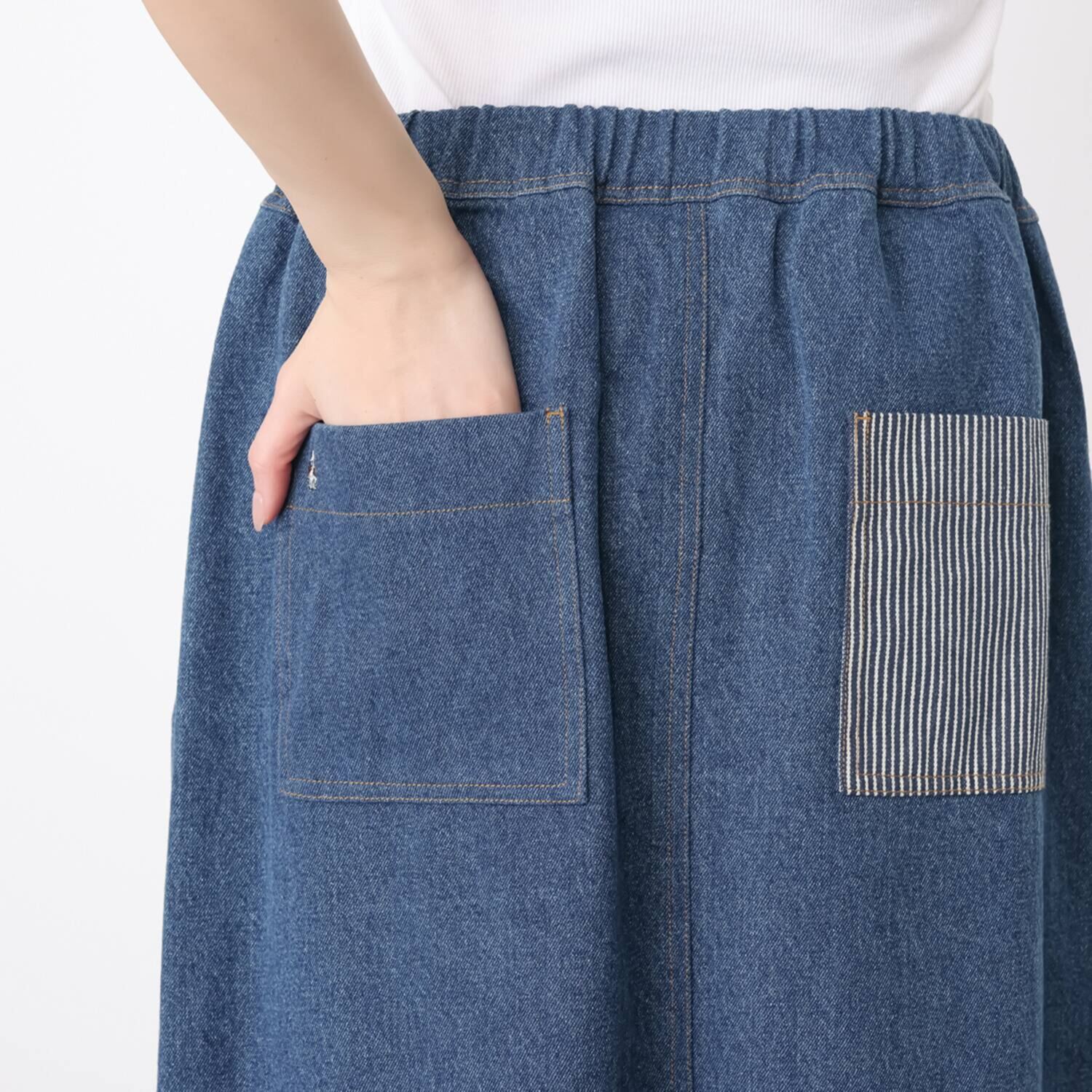 ハッシュパピー デニムパッチワーク スカート