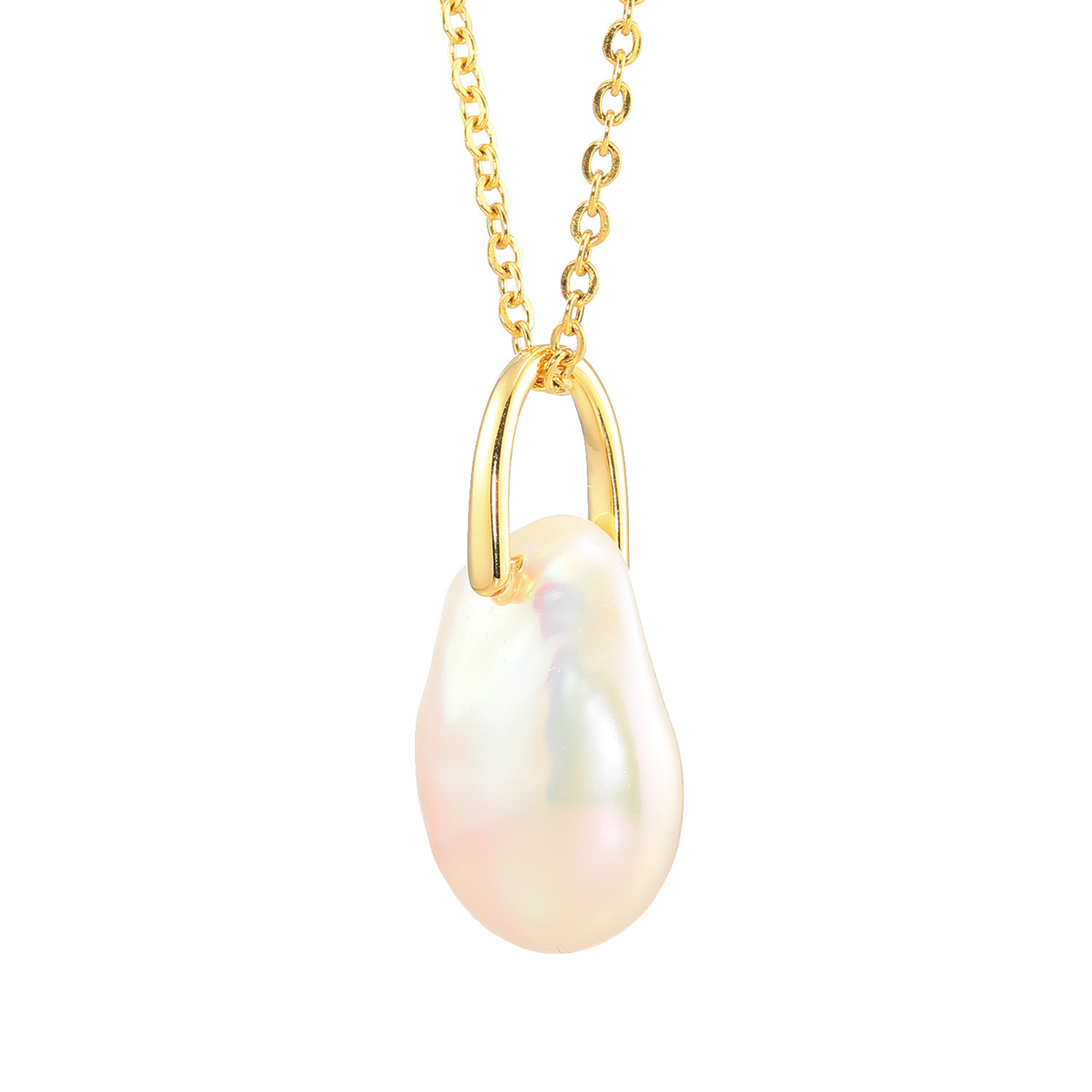 石友蔵出しコレクション シルバー 淡水バロックパール ステンレスチェーン ペンダント