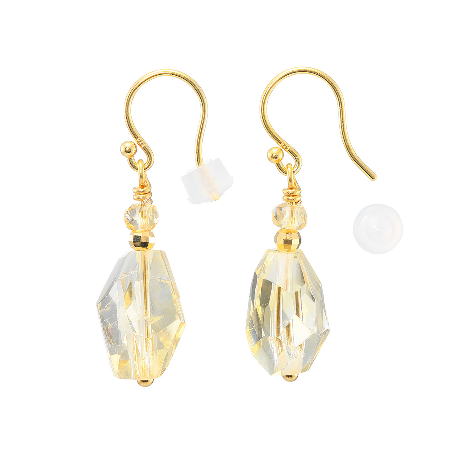 石友蔵出しコレクション シトリン ファセットビーズ イヤリング／ピアス