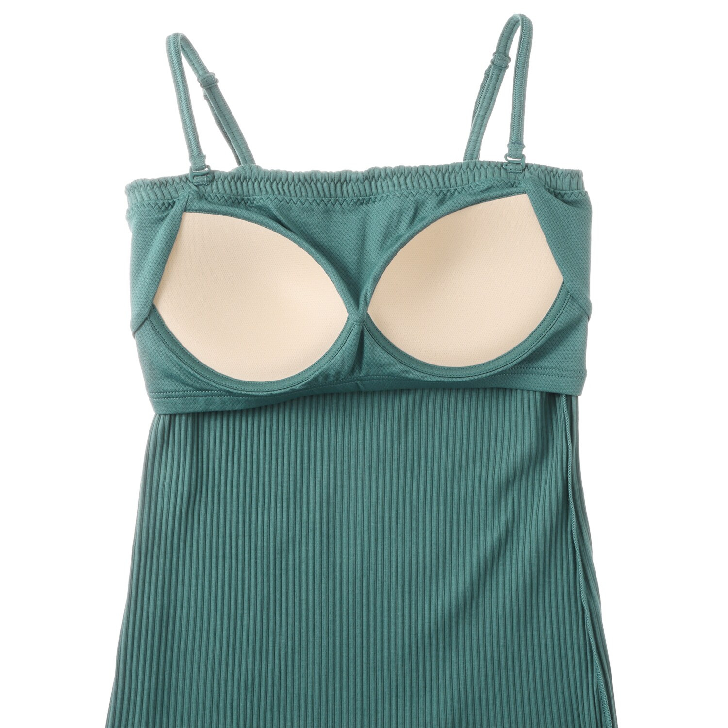 プラスケー 抗菌防臭 綿混リブ カップ付ベアトップ ２枚セット