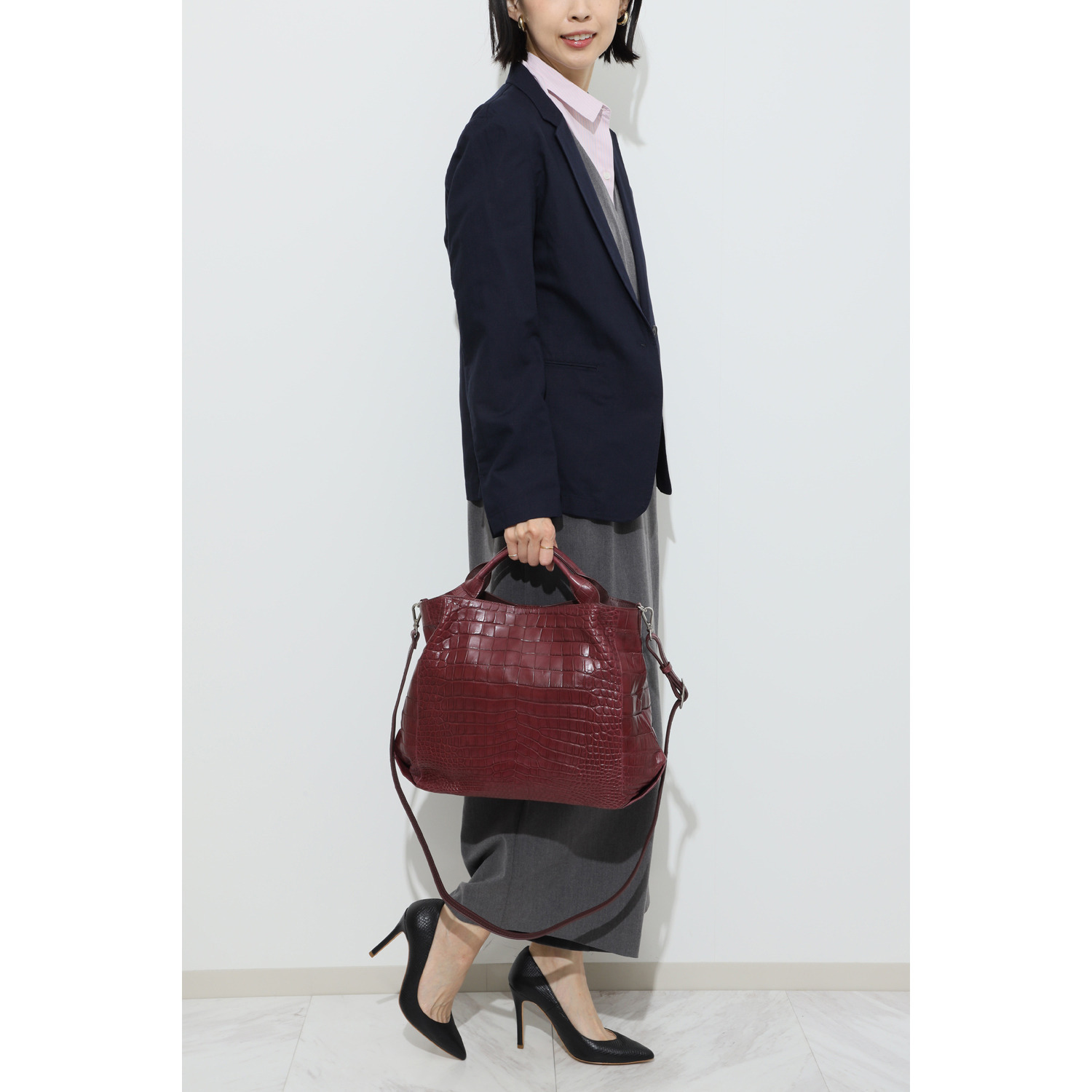 ソフトマットクロコダイル ２ウェイトートバッグ