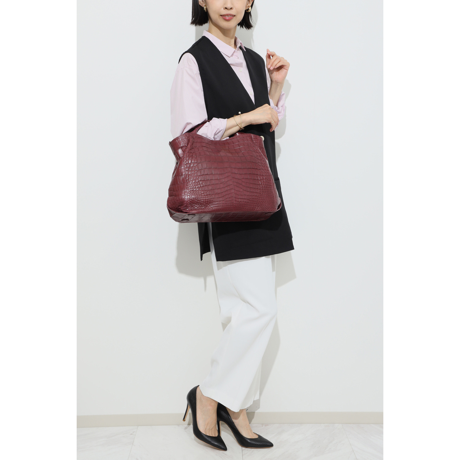 ソフトマットクロコダイル ２ウェイトートバッグ