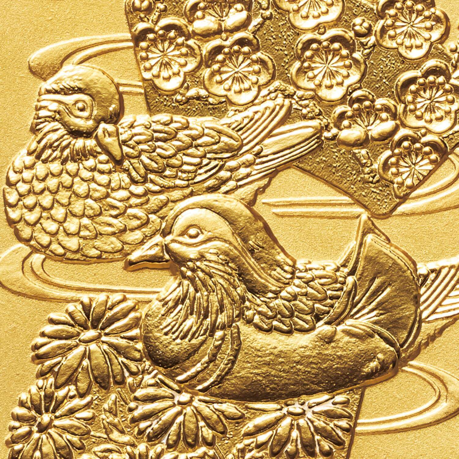 光則 純金製　大判 “おしどりと花” ＜１００ｇ＞
