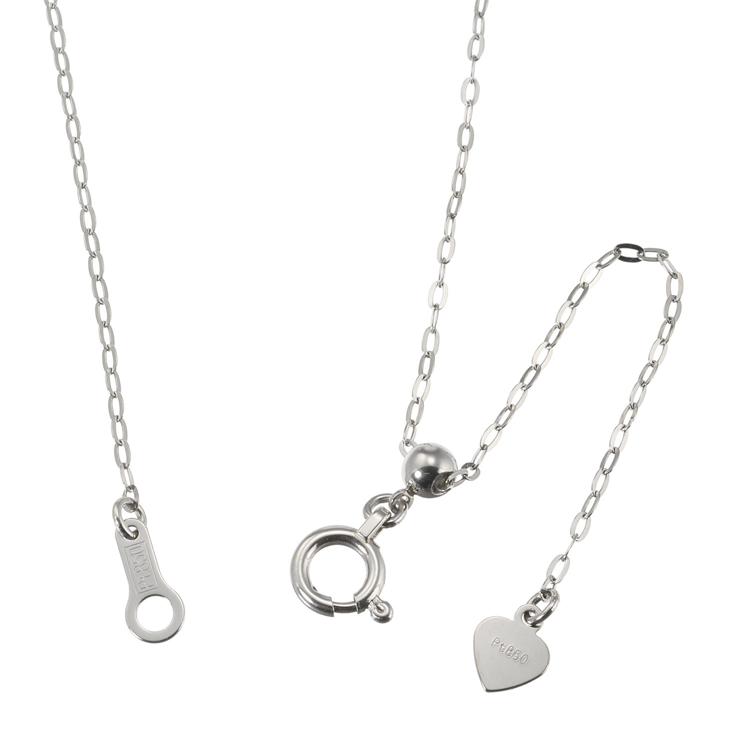 海蛍 プラチナ８５０ 長崎県対馬産 無調色ブルーグレー 越物アコヤパール＆ ケシパール ステーションネックレス