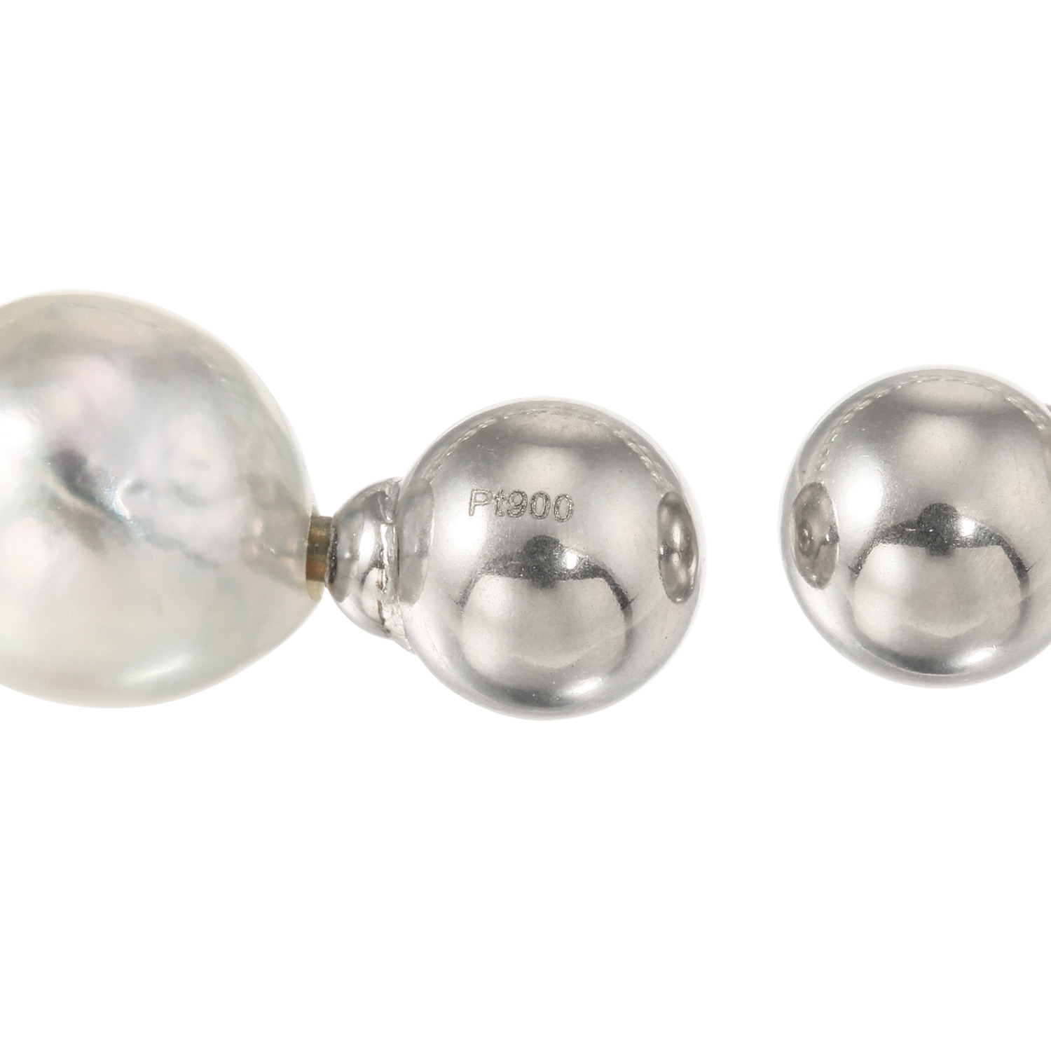 海蛍 プラチナ９００ 長崎県対馬産 無調色ブルーグレー 越物アコヤパール デザインバングル