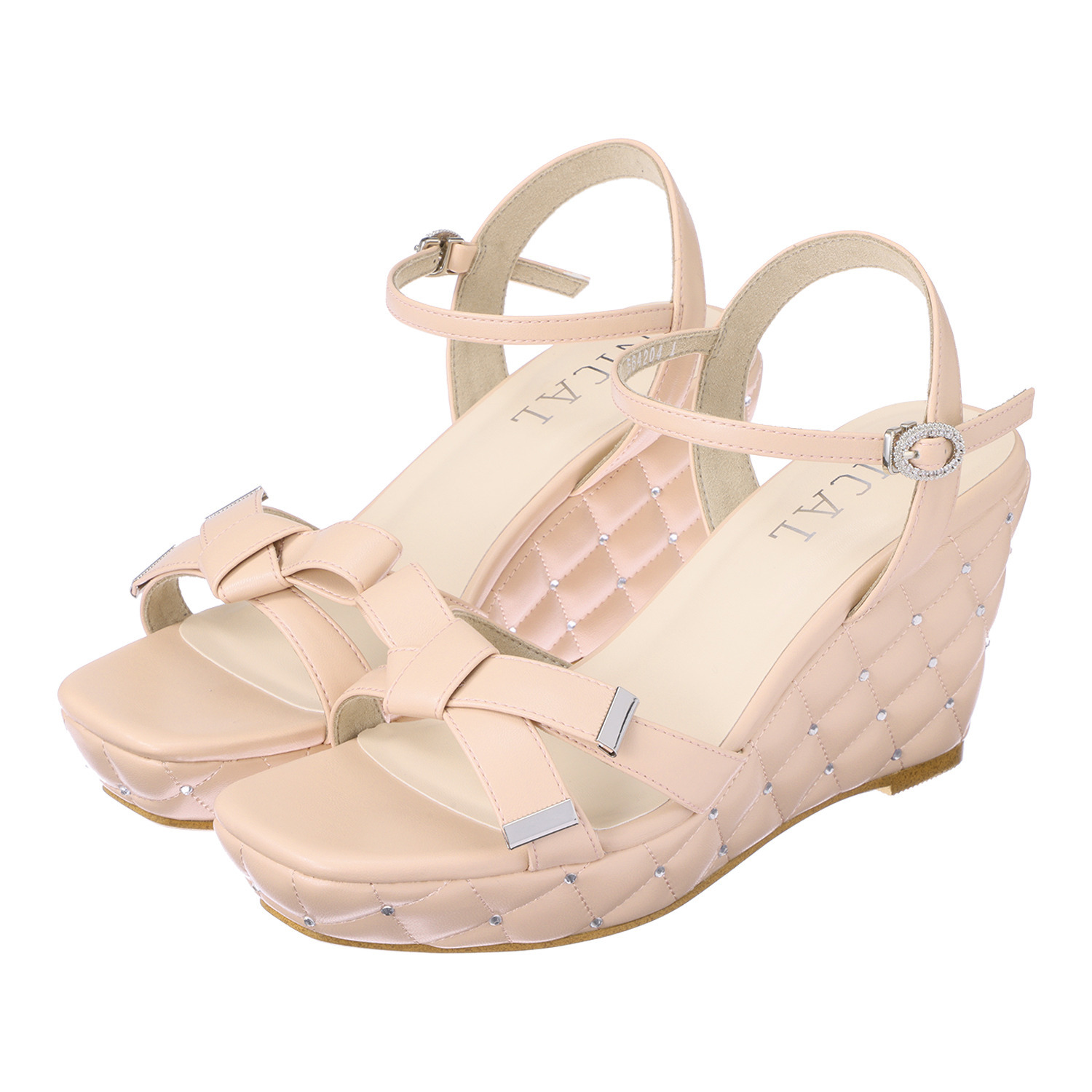 ニカル リボンアクセント キルティングサンダル