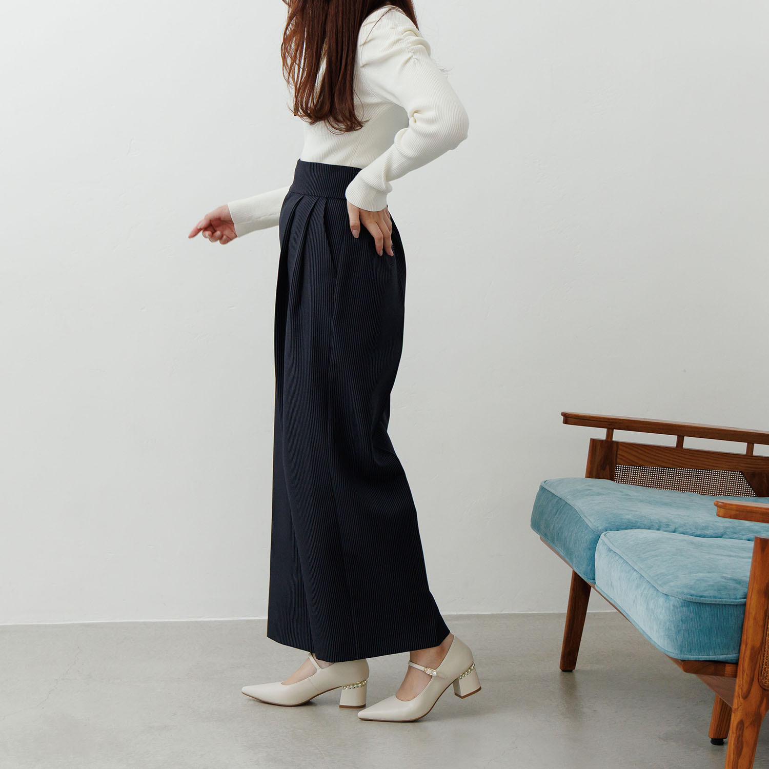 ニカル パールビジュウアクセント メリージェーンパンプス