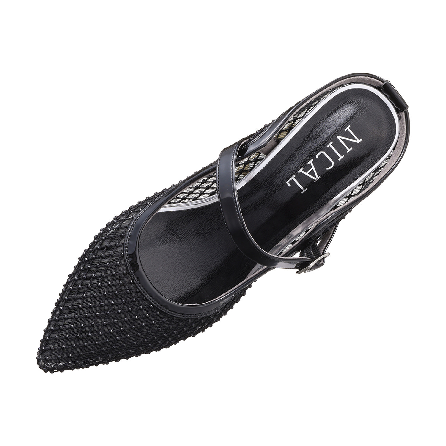 ニカル ラインストーン シアーミュール