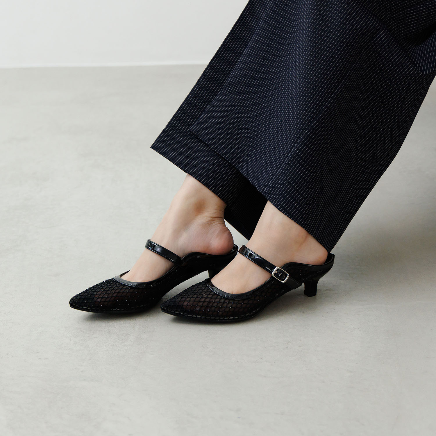 ニカル ラインストーン シアーミュール