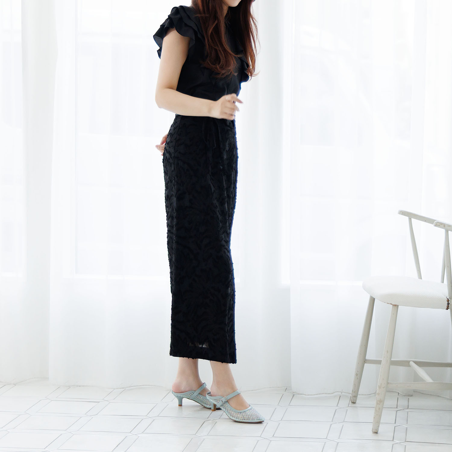 ニカル ラインストーン シアーミュール