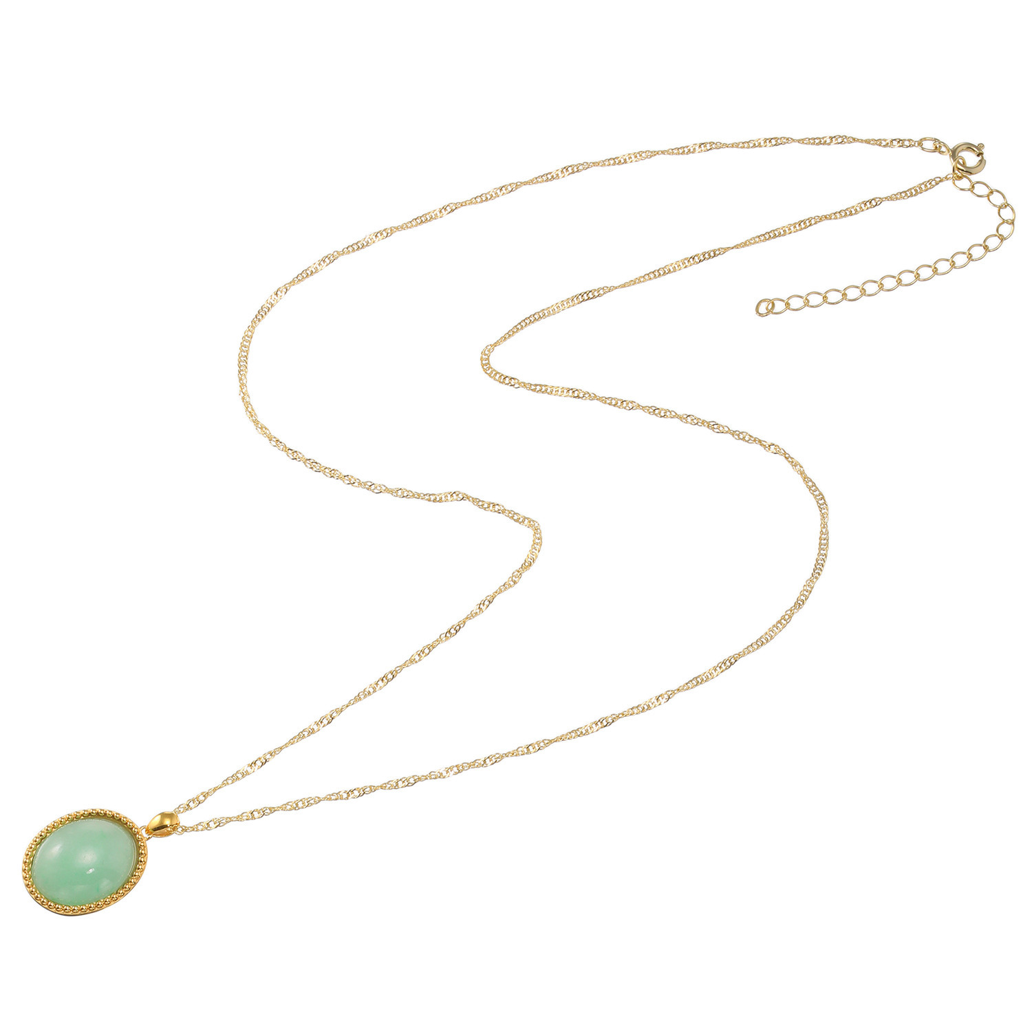 グランシフォレ 翡翠 オーバルカボション ペンダント