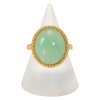グランシフォレ 翡翠＆モアサナイト オーバルカボション リング