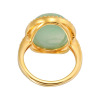 グランシフォレ 翡翠＆モアサナイト オーバルカボション リング